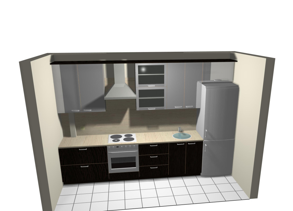 Кухня Прямая 4.5 Метра С Холодильником Дизайн