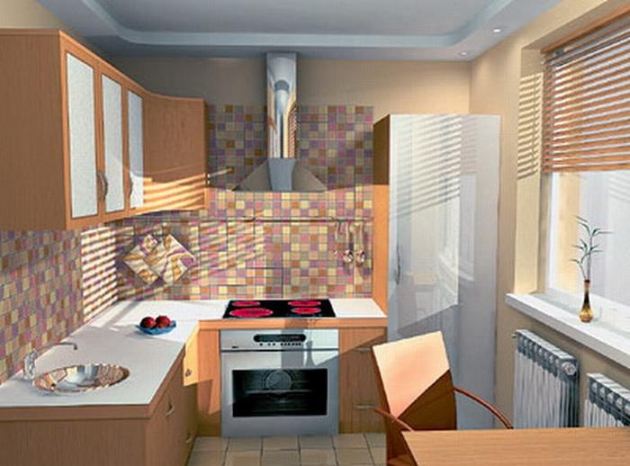 Угловой кухонный гарнитур на маленькой кухне